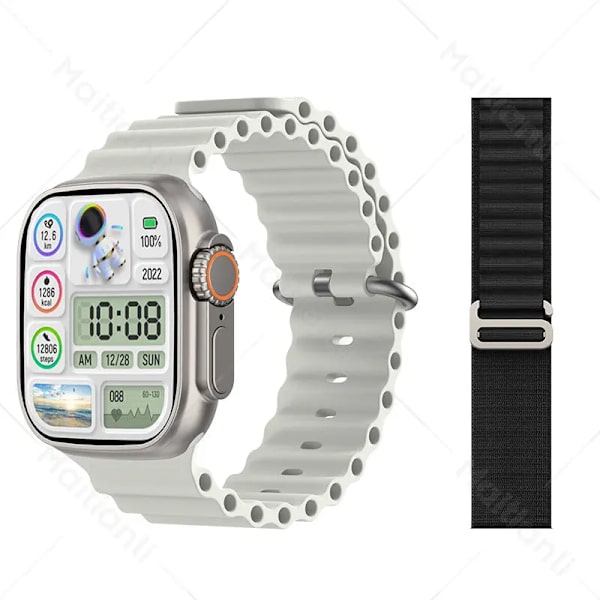 Watch 8 Smart Watch Ultra Herr Dam Smartwatch 2 tums HD-skärm Trådlös laddning Bluetooth Samtal Puls Sömnmätare With AlpineLoop Band(.1372)