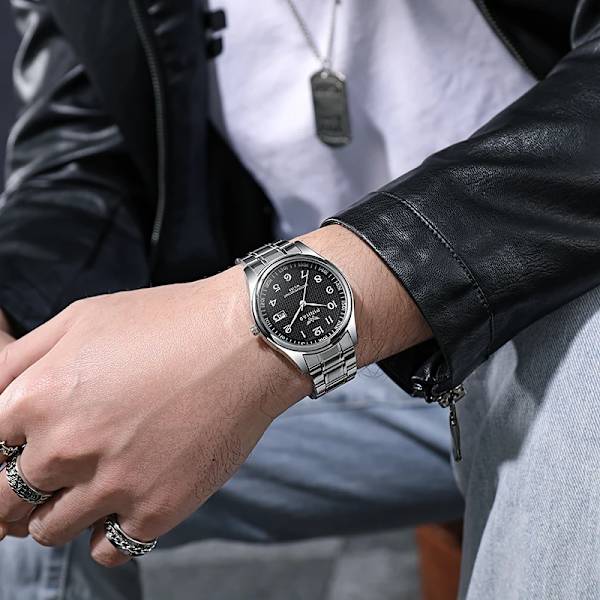 2022 lyxmärke högkvalitativ designer hel rostfritt stål män kvartsklockor Relogio Masculino mode Montre Homme klocka sliver black
