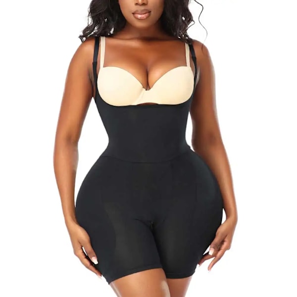Velssut Body Shapewear för kvinnor med dyna Magkontroll Kroppsformare Sömlös rumplyftväst Slimmande underkläder under klänning SF1408-B M