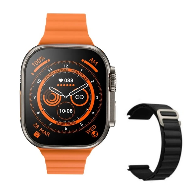 49mm Smartwatch för Apple Smart Watch ultra series 8 Herr Damklockor NFC GPS Spårtermometer BluetoothCall Vattentät Sport orange and heiNL