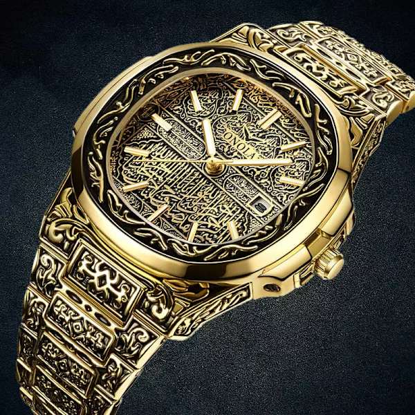 Mode quartz watch herr Märke ONOLA lyx Retro gyllene klocka i rostfritt stål herr guld watch watch hombre ON3808 Retro silver