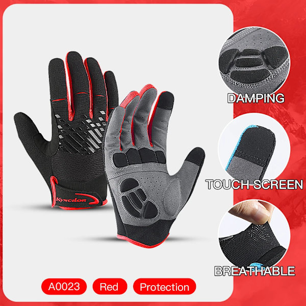 MTB Cykelhandskar för män Motorcykeltillbehör Handskar Guantes Ciclismo Cykel Pekskärm Andas Full Finger Bike Handskar RD M