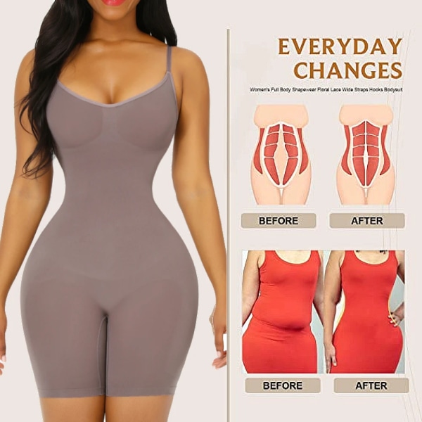 Body Shaper Fajas Colombianas Seamless Dam Bodysuit Slimming Waist Trainer Shapewear Push Up Butt Lifter Korsett Reductoras brown XXXL-4XL-5XL