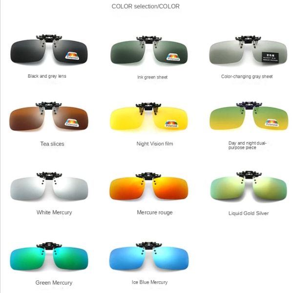 Polarized Clip Solglasögon Myopia Glasögon Clip Driver Fiske Utomhus Cykling Night Vision Myopia Clip-on Sun Shading Glasögon Blue L Size