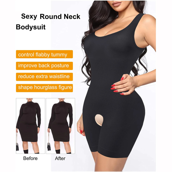 Shapewear Damer Reduktiv gördel Bodysuits Jumpsuits Waist trainer Helkroppsformare Korsett Bantning Modellering Rem Öppen gren brown 3XL-4XL