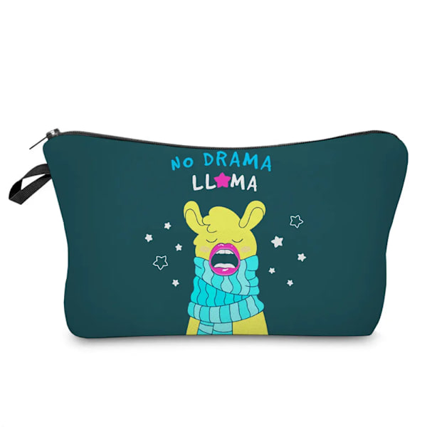 Sminkväska Värmeöverföring Härlig kosmetisk väska med print Liten toalettväska för damer och flickor Presenter Högkvalitativt case 307-10 Alpaca Bag