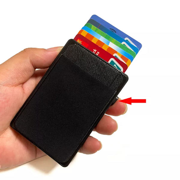 Smal RFID mode pop-up tryckknapp case med elasticitetspåse Stöldskydds Creative Smart Wallet Ny namnkortshållare Silver