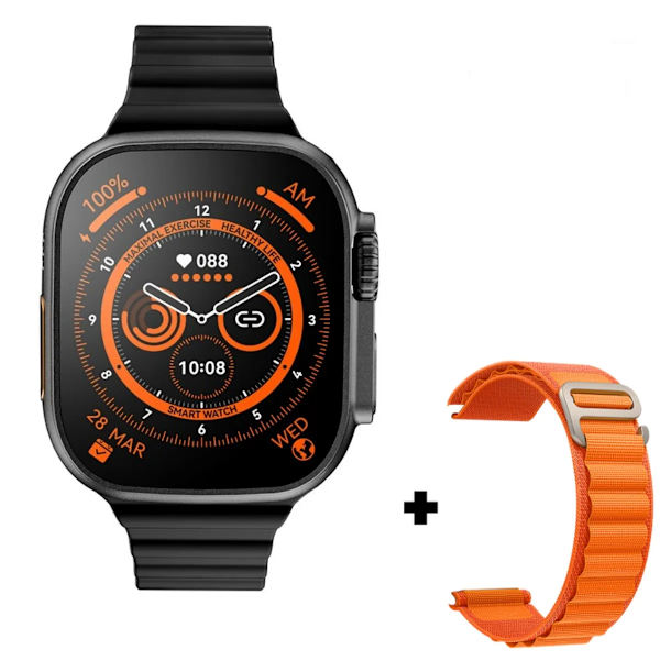 49mm Ny Smart Watch För Apple Ultra 8 NFC GPS Track Herr Dam Smartwatch Series 8 Termometer BluetoothCall Vattentät Sport black and cheNL
