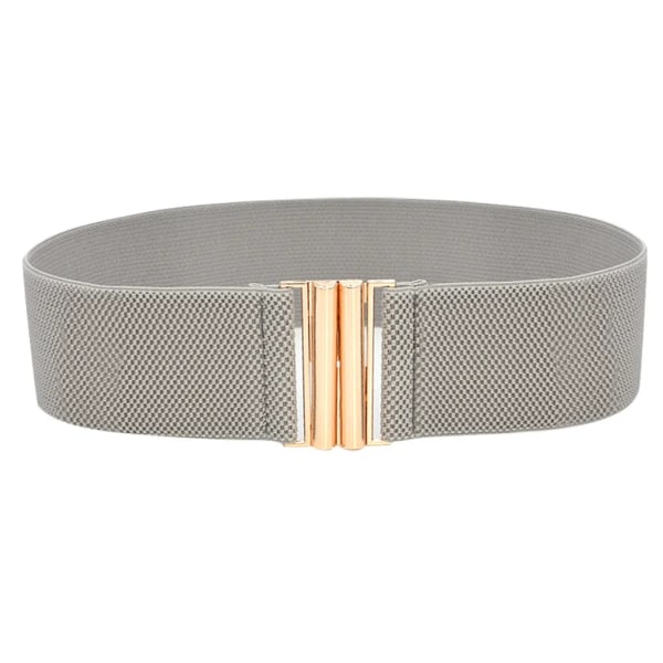 Brett resårbälte Enfärgad Korsettbälte Metallspänne Dammode Cummerbands Stretch Cinch Midjeband Klänning Midjebälte #YY Gray