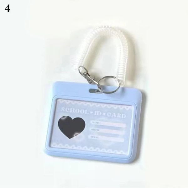 Söt Kpop Fotokortshållare Album Fotokortshållare Flickor Busskort ID Hållare Studenthänge Nyckelring Kortförvaringsfodral blue 4