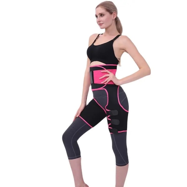 Korsetter med hög midja kroppsform Waist trainer Shapewear Body 3 i 1 benformare Höft push up rumpa lyft midja smala kontrollbälten Rose red XXL-3XL