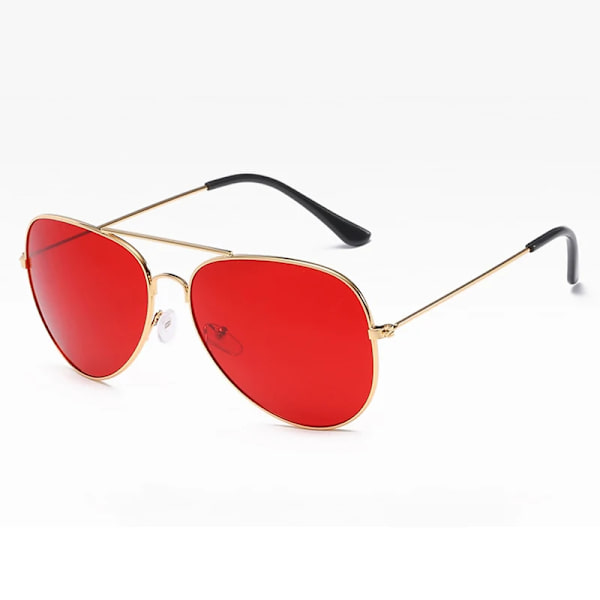 Klassiska Retro Pilot Ocean Goggles Solglasögon För Kvinnor Män Unisex Metall Röda Solglasögon Sommarkörning 3025 Glasögonskydd C1 As Show