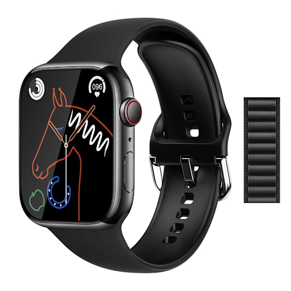 NY Smart Watch Series 8 HD-skärm Sport Puls Blodtryck Fitness Tracker Bluetooth Call Herr Dam Smartwatch för Apple black and HeiNL