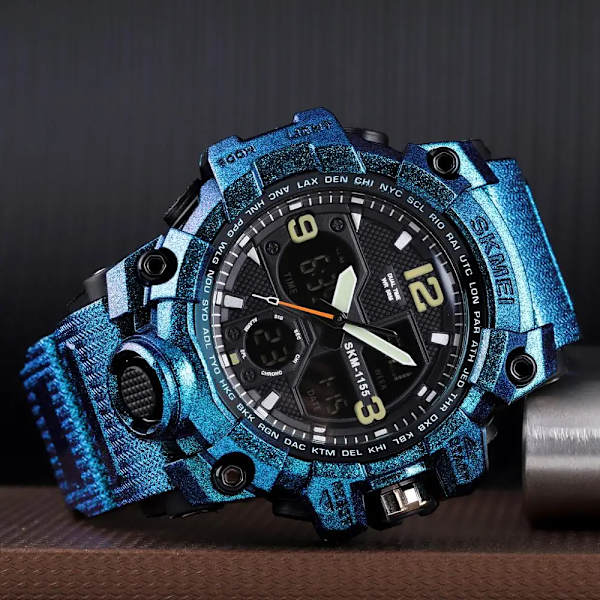 SKMEI Herrklockor Mode Sport Militär Quartz Digital Vattentät Simstoppur Armbandsur Klockor Man Relogio Masculino Other Blue