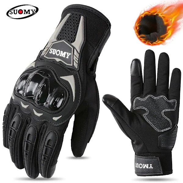 Suomy Vinter Vindtäta Handskar Moto Motorcykelhandskar Herr Dam Höst Motocross Bikerhandske Pekskärm Cykling Luvas M-Xxl Black M