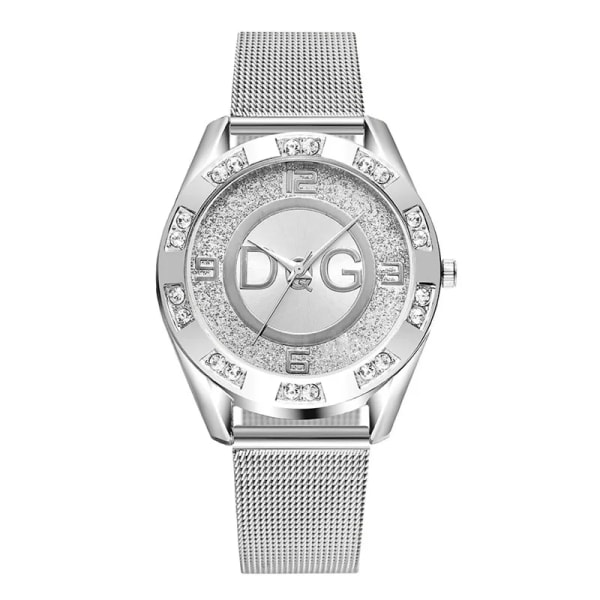 Lyxberömda DQG- watch för män Mode Guldlegering Diamant Digitala bokstäver Quartz Armbandsur Relogio Masculino Relogio WCW2478-2