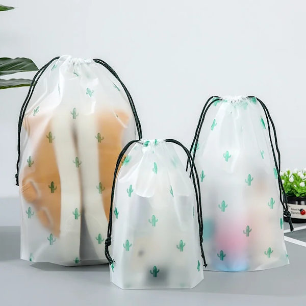 1 ST Transparent Vattentät Resekosmetikväska Case för kvinnor Badkar Smink Organizer Toalettartiklar Tvätt Skönhetssats Förvaringspåse 1pc Cactus 16x20cm