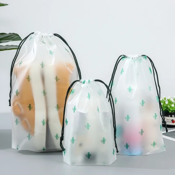 1 ST Transparent Vattentät Resekosmetikväska Case för kvinnor Badkar Smink Organizer Toalettartiklar Tvätt Skönhetssats Förvaringspåse 1pc Cactus 18x25cm