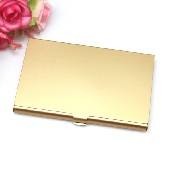 Metallkort Hållare Stöldskydd Auto Mata ut Business ID-kort Hållare Plånböcker Påse Plånböcker Bank Kreditbusskort Fodral Organizer Gold