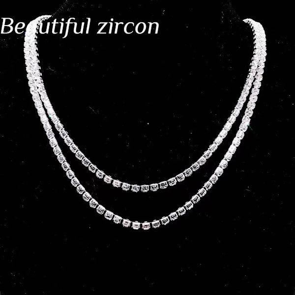 Mode 1 rad strass hiphop för män Halsband rapsångare Halsband ice tennis chain halsband glänsande Kristall dam halsband Gold 26 inch