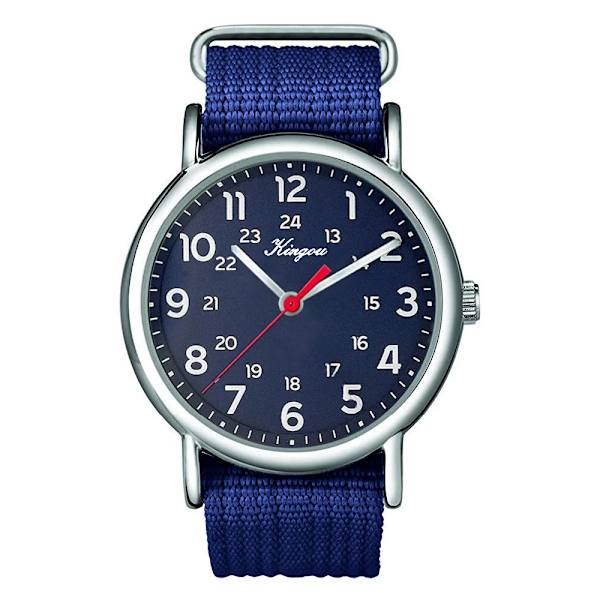 Watch Militär nylon Vattentät kvartsklockor för män Pojke anti-scratch Spegel 40 mm Armbandsur Födelsedagspresenter Blue