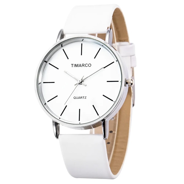 Lyxiga damklockor 2023 Nya stilfulla silverminimalistiska företag watch Andas läder Stålklocka Reloj Mujer 1White