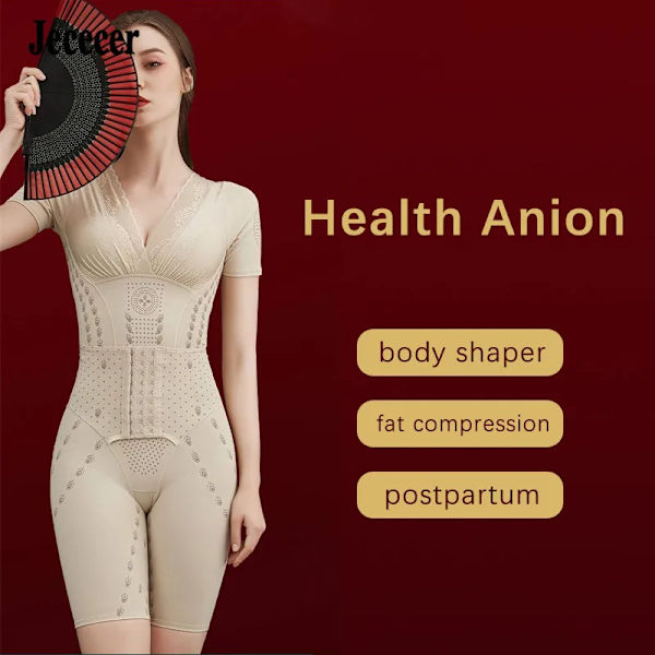 Kvinnor Helkroppsformare Bantning Shapewear Waist trainer Magkontroll Postpartum Platt mage Bodysuit Butt Lifter Underkläder Black L