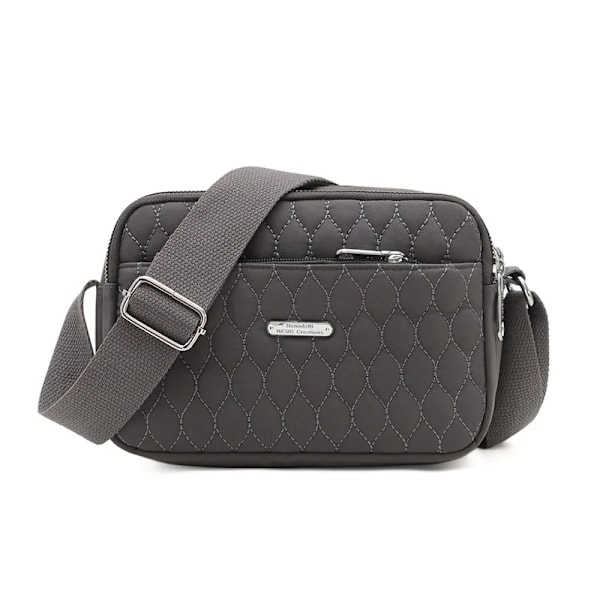 PU-läder liten handväska för kvinnor flicka mode tofs messenger väskor med boll Kvinnliga axelväskor Dam Party Crossby-väska nylon-gray 22x12x17cm