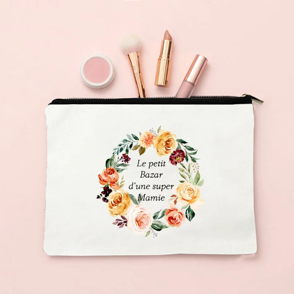 Super Mamie Franska printed sminkväskor Kvinnor Kosmetikväska Case Organizer Kvinnlig Tvätt Förvaringspåsar Mormor Presenter TW195967-TBWH-D