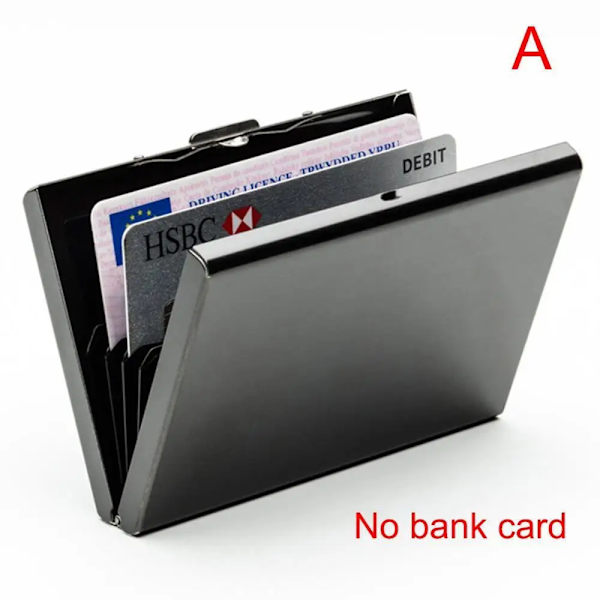 Anti-Scan RFID stål Metall kreditkortshållare Smal blockerande case Case Black
