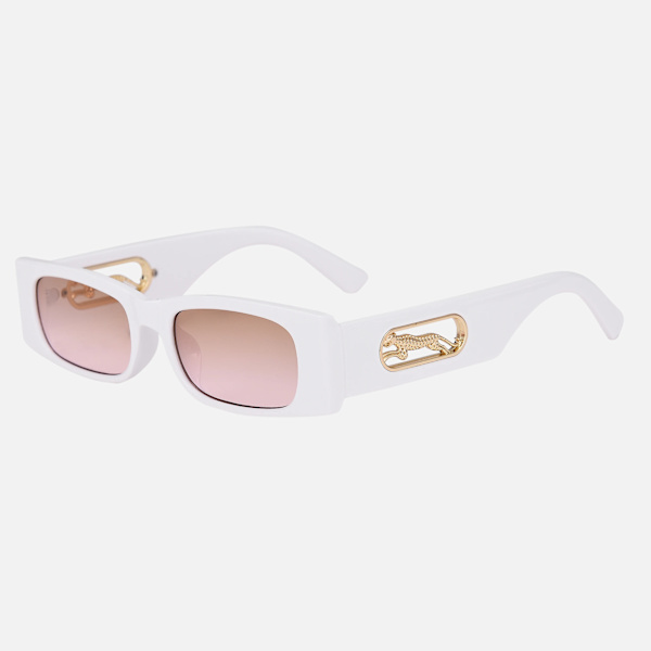 Rektangulära solglasögon Dammode Lyxmärke Designer Fyrkantiga solglasögon Män Klassiska Leopard Punk Glasögon Skärmar UV400 white brown pink show as picture