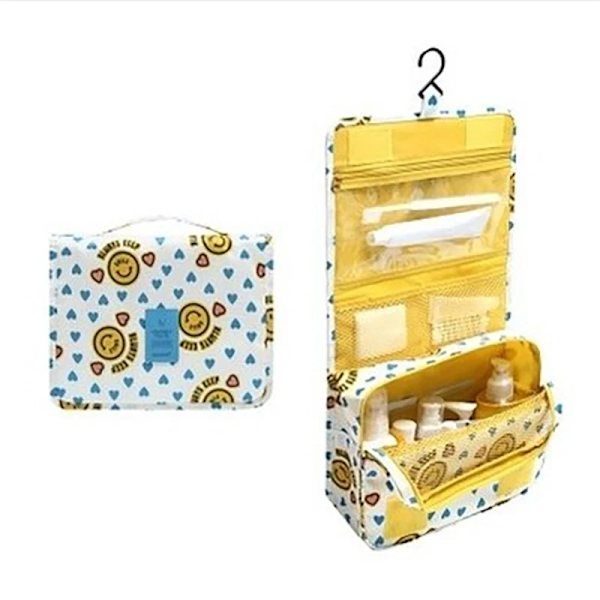 Badkar Hängande Resor Herr Toalettväska Hane Vattentät Organizer Nylon Necessaire Sminkväska Neceser Kosmetiska väskor Kit yellow smiling face