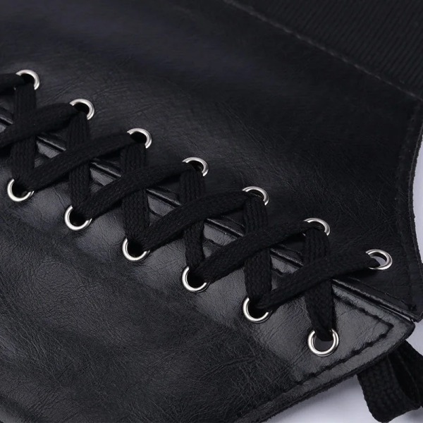 Korsett Bred PU Läder Slimming Shaper Bälten Midjeband Midja Underbyst Bälte Kroppsbyggnad för kvinnor Style1 Black B One Size