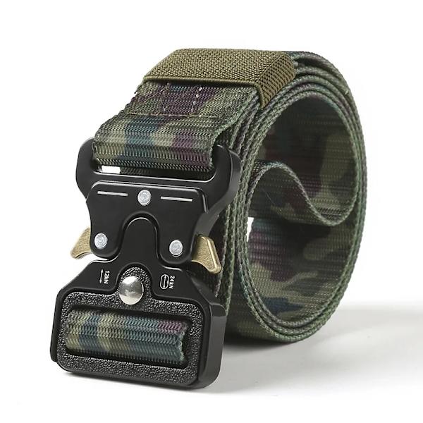 Army Style Stridsbälten Snabbkoppling Taktiskt bälte Mode Män Militär Canvas Midjeband Utomhus Jakt Vandringsredskap camouflage blue ZS 3.8cm X 125cm
