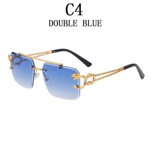 Nya retro båglösa solglasögon för män Steampunk solglasögon dam punk mode glasögon vintage nyanser Gafas De Sol Sonnenbrill Sun C4 sunglasses 946