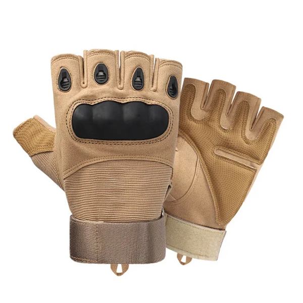 Taktiska utomhushandskar Fullfinger Herrhandskar Sportskytte Jakt Träning Militärträningshandskar Motorcykelhandskar Half Finger Khaki M