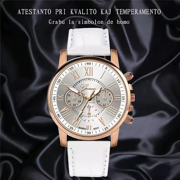 Fashionabla casual watch Genève dubbelnivåbälte kvartshandstudenter mode modeklockor ett utrymme watch(.306)