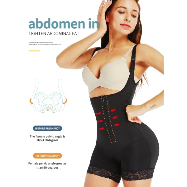 Aiconl Kvinnor Waist Trainer Body Latex Shapewear Butt Lifter Magekontroll Midjeformning Smalning Underkläder Beige 2XL