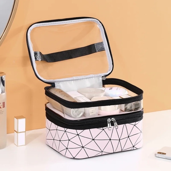 Flerfunktionsresor genomskinlig sminkväska Fashion Diamond kosmetisk väska Toalettartiklar Organizer Vattentät Kvinnor Förvaring Sminkfodral Transparent