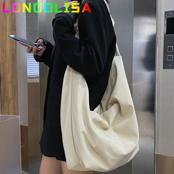Nya Canvas Totes Väskor Dam Casual Vilda Dam Hobos Handväskor Stor kapacitet Shoulder Flickor Sac Enkel kvinnlig Messenger Bag Army Green