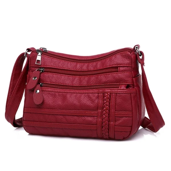 Annmouler Mode Damväska Pu Mjukt Läder Axelväska Flerlagers Crossbody-väska Kvalitet Liten Väska Märke Röd Handväska Plånböcker crossbody bag 1