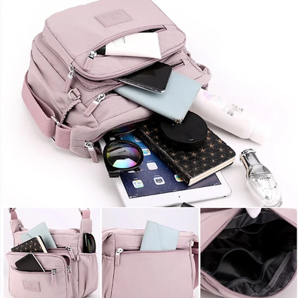 Fashion Messenger Bag Damaxelväska Nylon Handväska Stor kapacitet Liten Mode Damtelefonväska Crossbody-väska Wine red 3