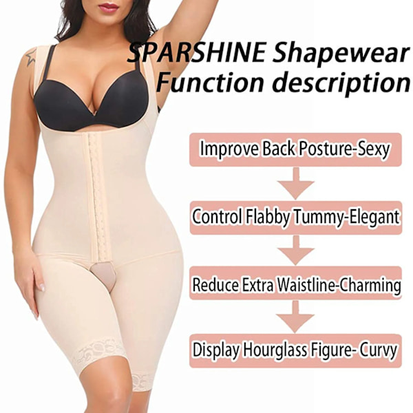 Postpartum Formning buken colombiansk gördel bantning Korsett Waist trainer Platt mage För kvinnor Shapers Helkroppsformkläder Black 98-1617 4XL