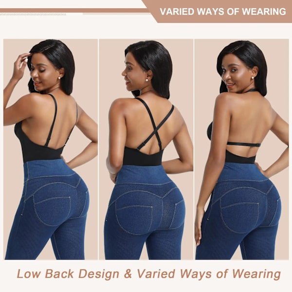Shapewear för kvinnor Thong Seamless Body Shaper Rygglös V-ringad BH Tights XXL