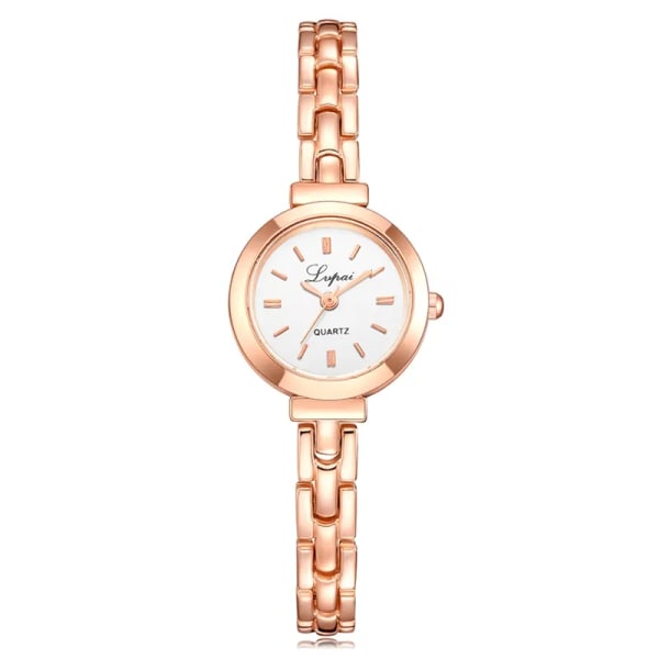Lvpai Brand Mode Armband Dam Klockor Enkel Design Klassisk Rostfritt stål Analog Quartz Watch Lyx Relogio 2018 Rose Gold  White