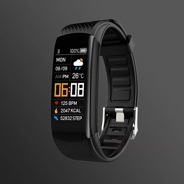 C5S Smart Watch Dam Blodtrycksmätare Vattentät Pulsklocka Fitness Watch Armband För Android iOS Män Smartwatch Black