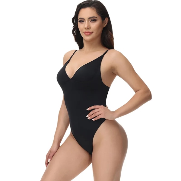 T-Shaping Beauty Back Base-on Body Shaping Kläder Kroppshög Elastisk Kroppsformning Spårlösa magformande Underkläder för kvinnor Black L