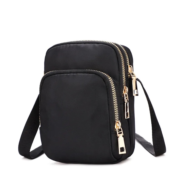 Mode Kvinnor Crossbody Dragkedja Mobiltelefon Axelväska Dam Kvinnlig Multifunktionshandväska Handväska Ny Hot dark gray