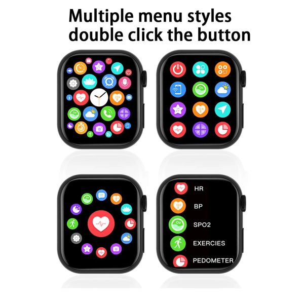 Series 8 New Smart Watch Bluetooth Call Men Sports Fintess SmartBand Custom dial smartwatch för för Apple Watch män kvinnor Black mesh