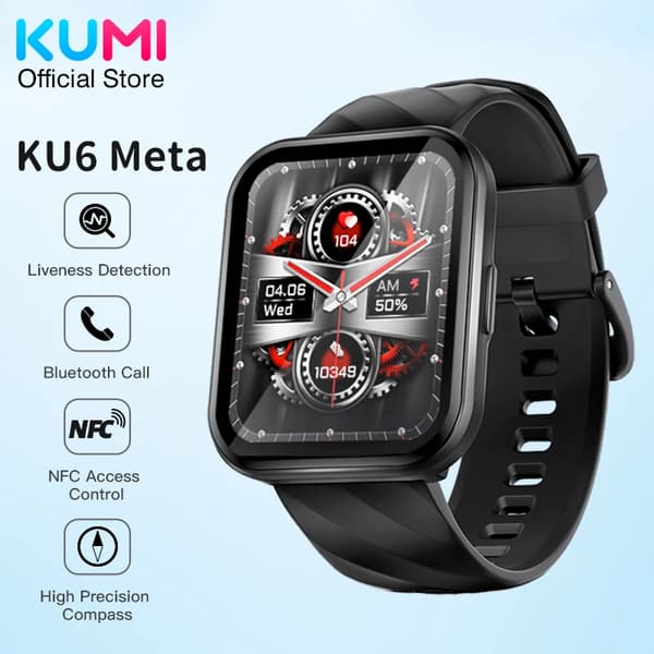 Världspremiär KUMI KU6 Meta Smartklocka 1.96 \" Silver add 0.1 Data Line